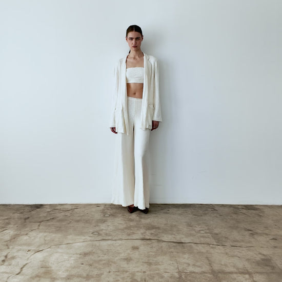 Ivory Sequin Oversized Blazer