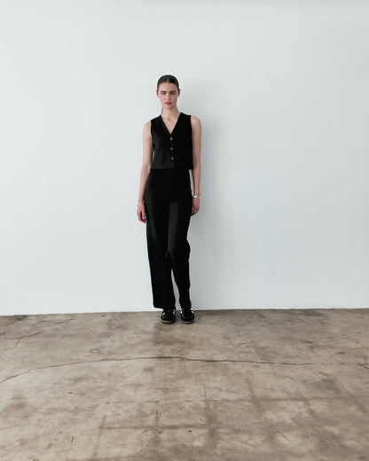 Black Ponte Knit Vest