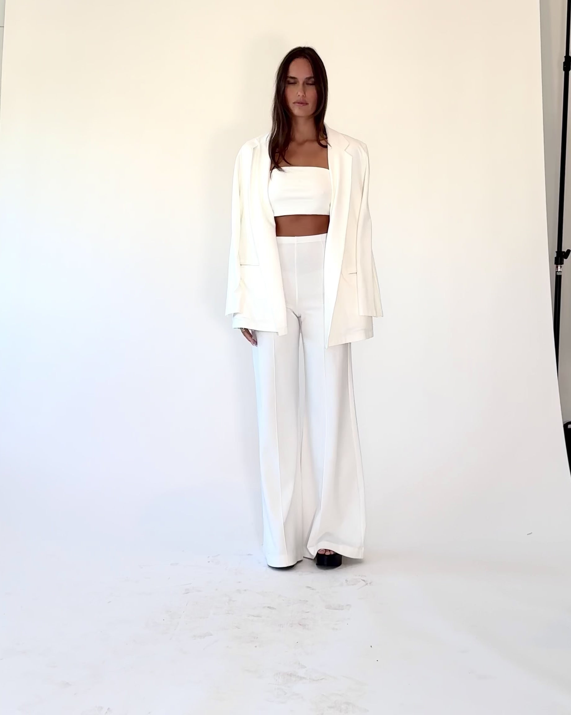 Off-White Ponte Knit Oversized Blazer | Ripley Rader