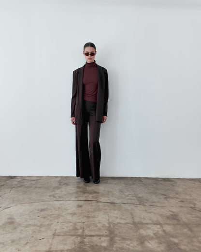 Chocolate Ponte Knit Oversized Blazer