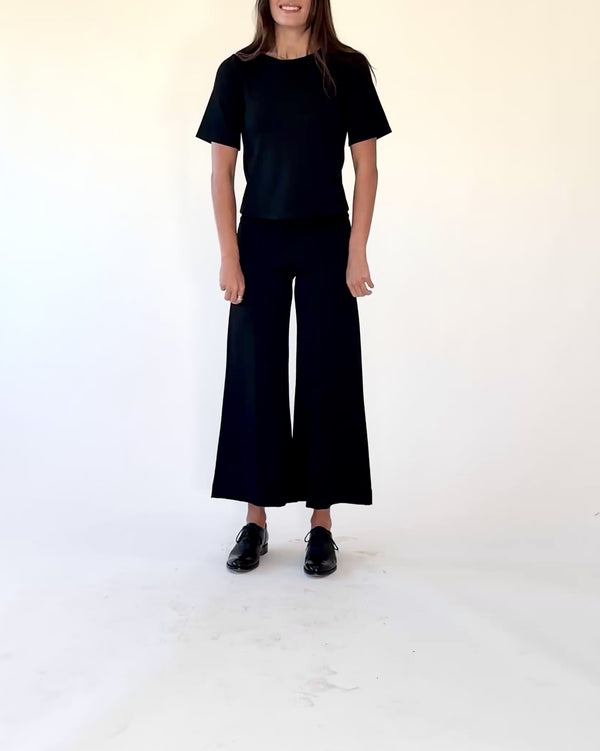 Ponte Black Wide Cropped