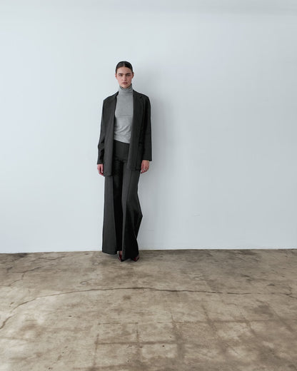 Charcoal Ponte Knit Oversized Blazer