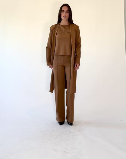 Camel Ponte Knit Smoking Jacket