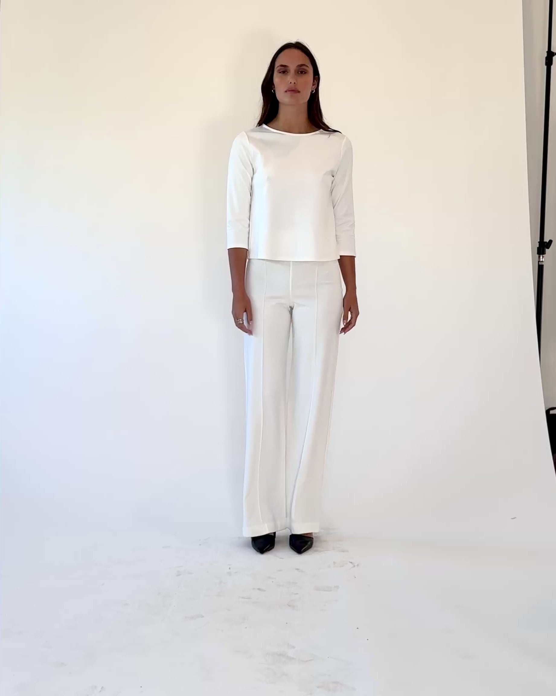 Off-White Ponte Knit Straight Leg Pant | Ripley Rader
