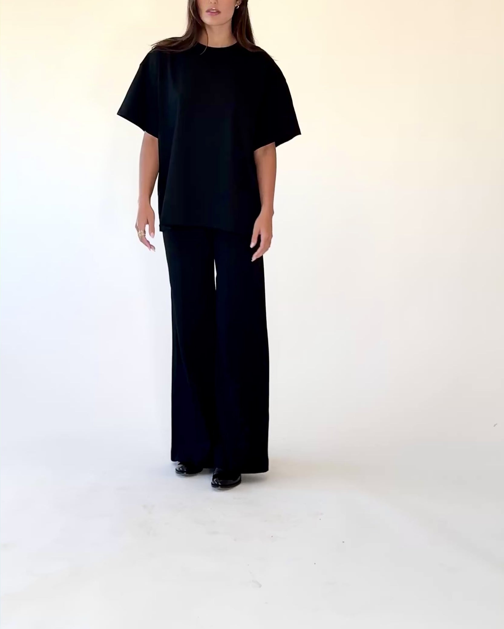 Black Ponte Knit Big Shirt | Ripley Rader