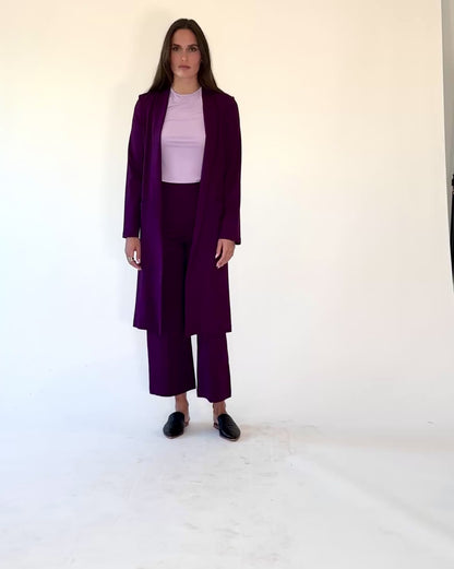 Plum Ponte Knit Smoking Jacket