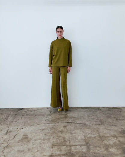 Vintage Knit Chartreuse Funnel Neck Top