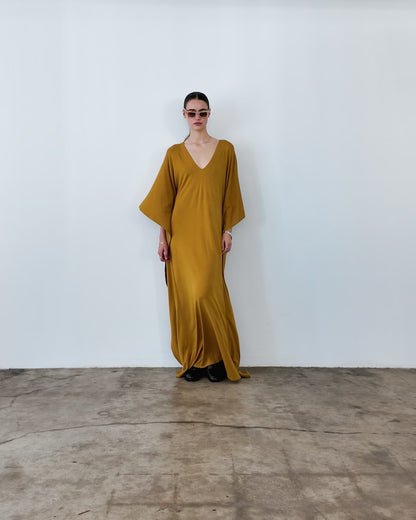 Saffron Sweater Knit Long Caftan