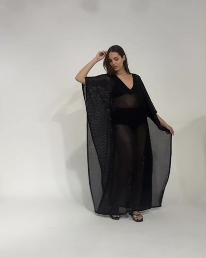Black Fishnet Caftan