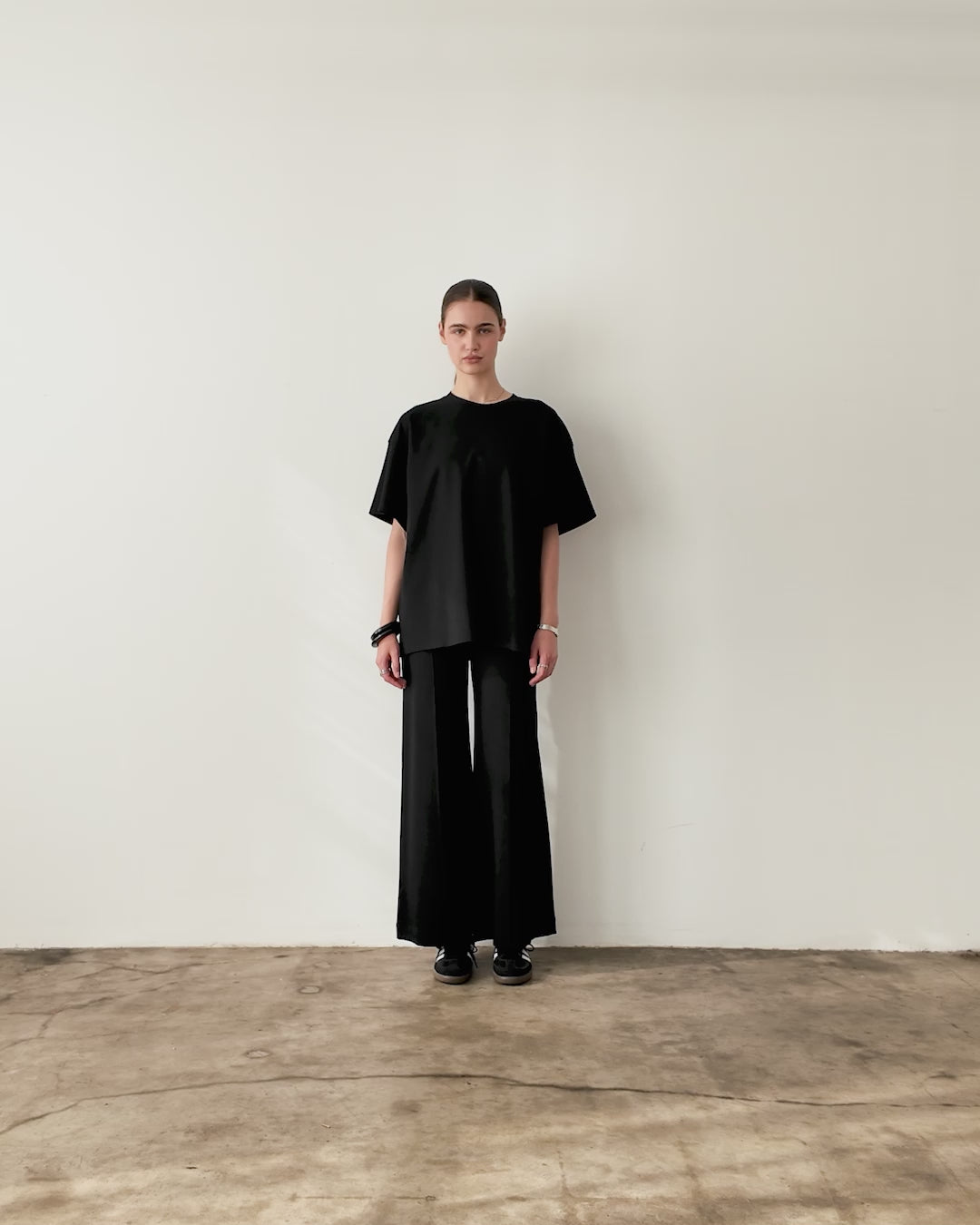 Black Ponte Knit Big Shirt | Ripley Rader