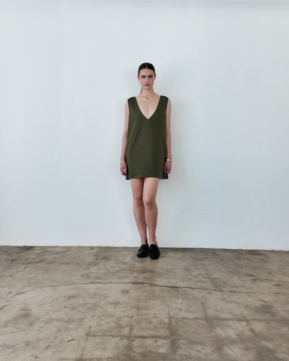 Olive Scuba Party Dress