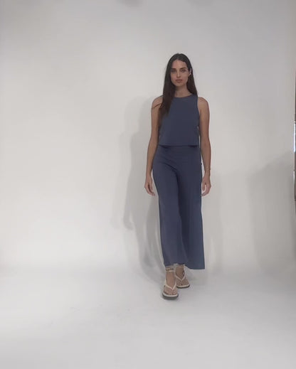 Sea Blue Ponte Knit Tank Top