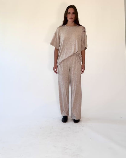 Oatmeal Sweater Knit Lounge Pant