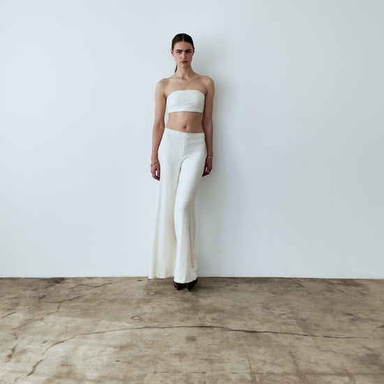 Ivory Sequin Bandeau Top