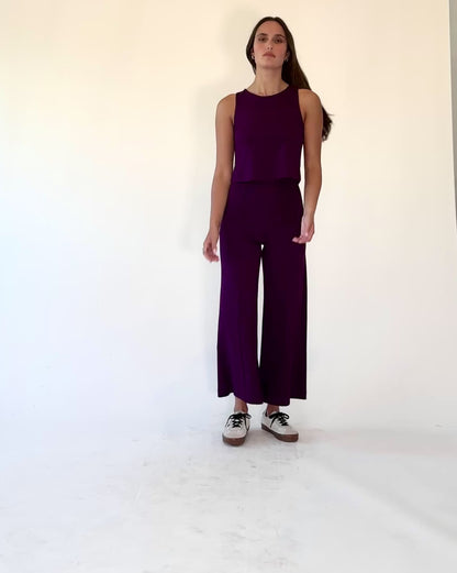 Plum Ponte Knit Tank Top