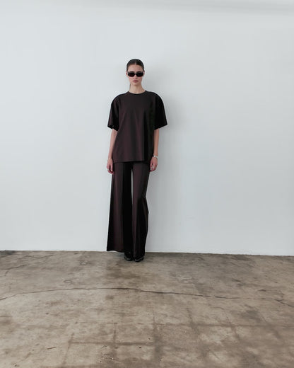 Chocolate Ponte Knit Big Shirt