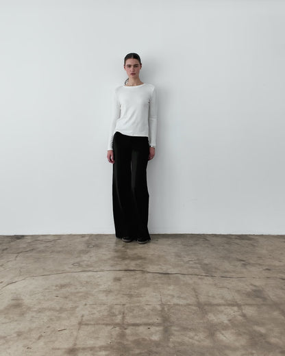 Ivory Sweater Knit Long Sleeve Top