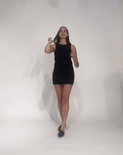 Black Ponte Mini Skirt