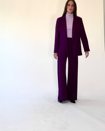 Plum Ponte Knit Oversized Blazer