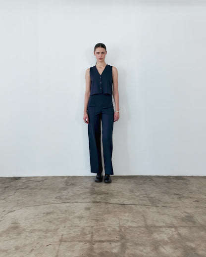 Navy Ponte Knit Vest