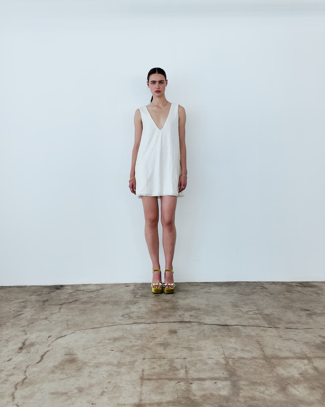 Ivory Sequin Party Dress