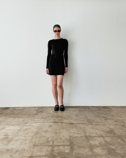Black Ponte Mini Skirt