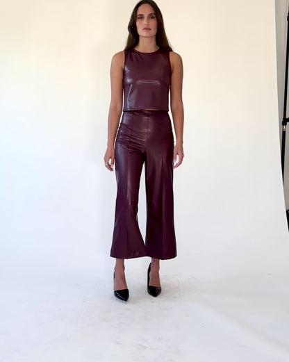 Oxblood Vegan Leather Tank Top