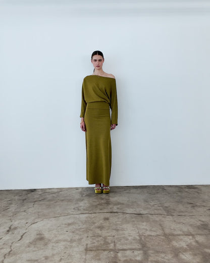 Chartreuse Vintage Knit Cool Girl Dress