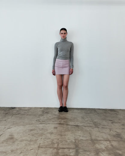 Lilac Vegan Leather Mini Skirt