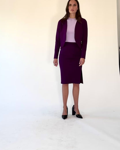 Plum Ponte Knit Bolero