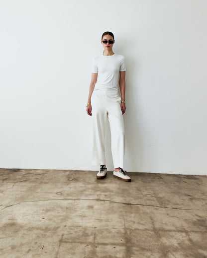 Off-White Ponte Knit Barrel Pant
