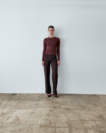Cocoa Modal Fitted Long Sleeve Tee