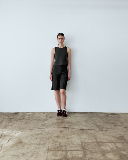 Charcoal Ponte Knit Shorts