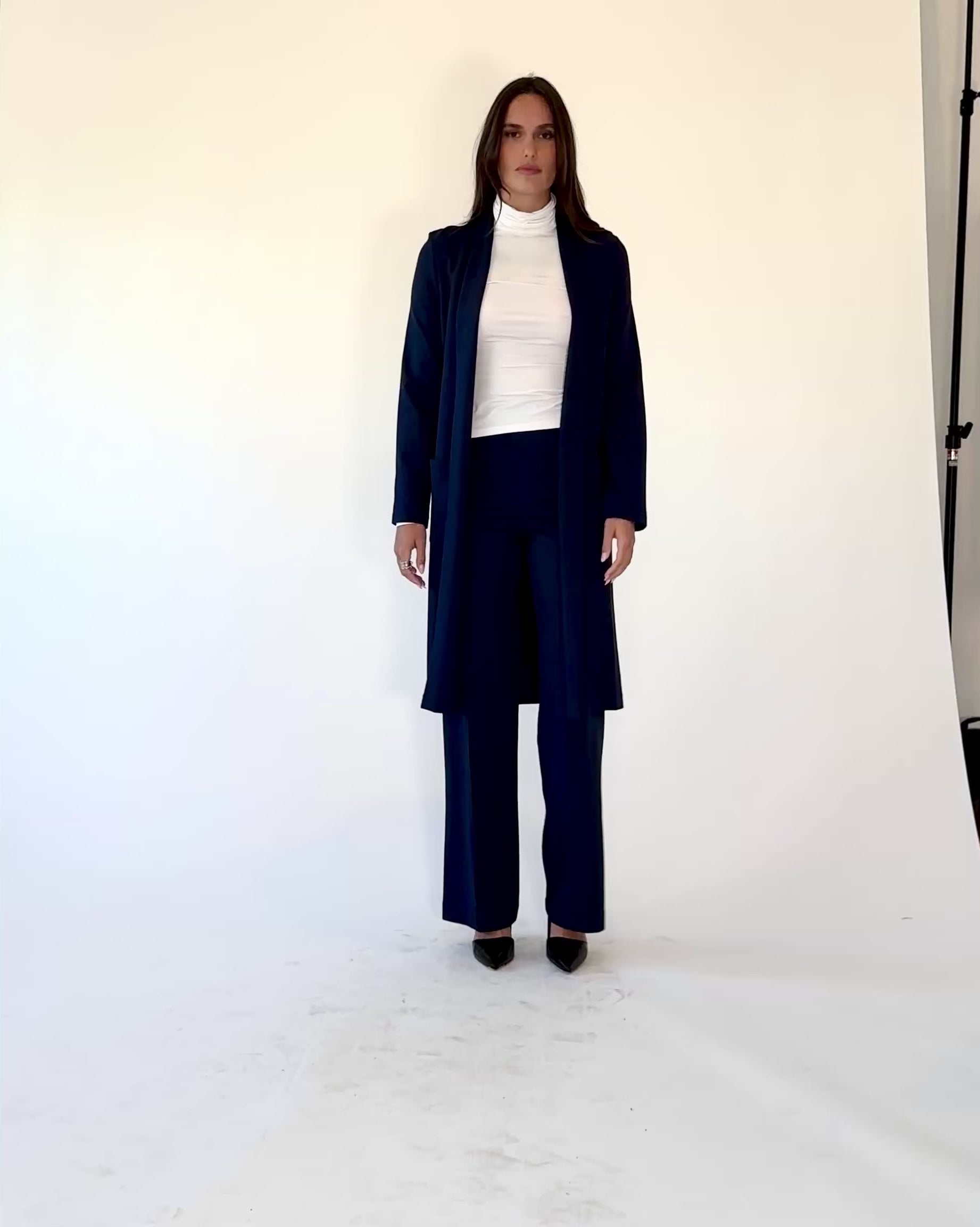 Navy Ponte Knit Smoking Jacket | Ripley Rader