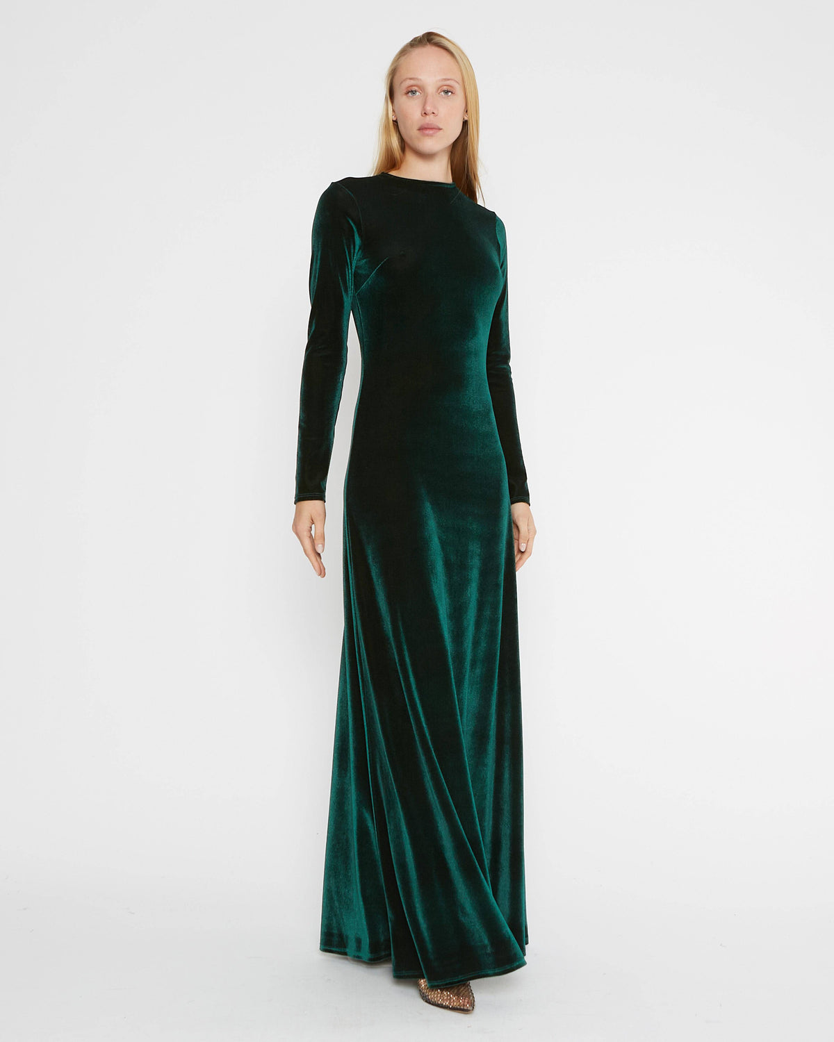 Emerald Velvet Kate Dress