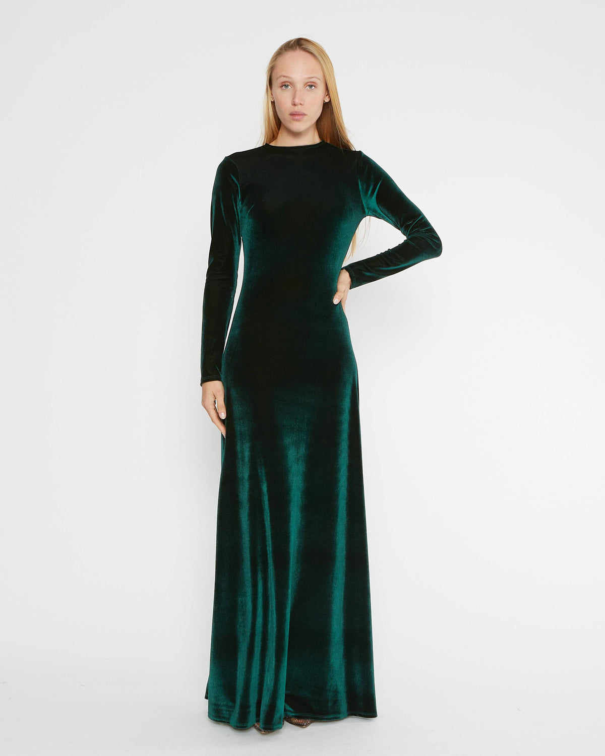 Emerald Velvet Kate Dress