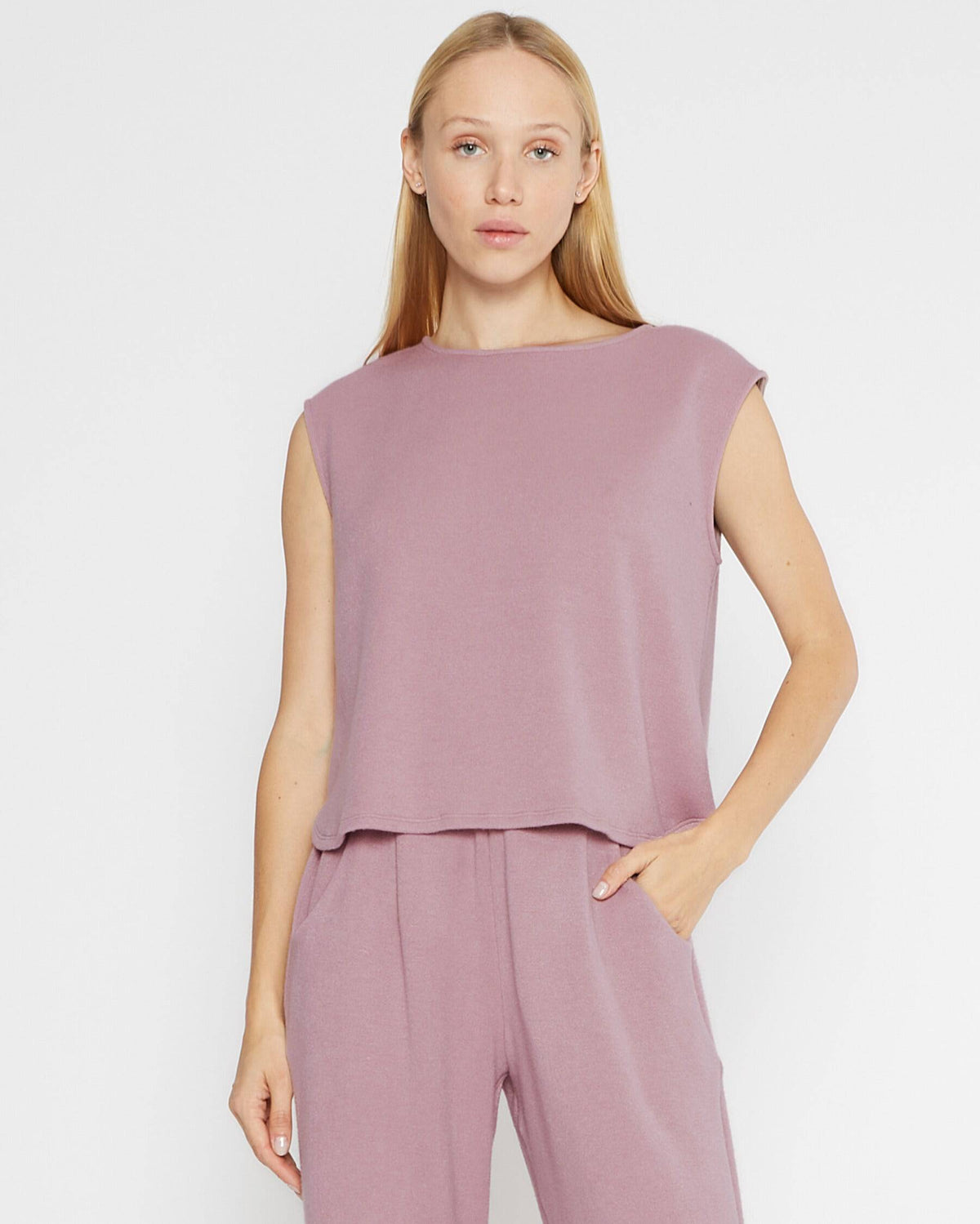 Lilac Sweater Knit Lounge Tank