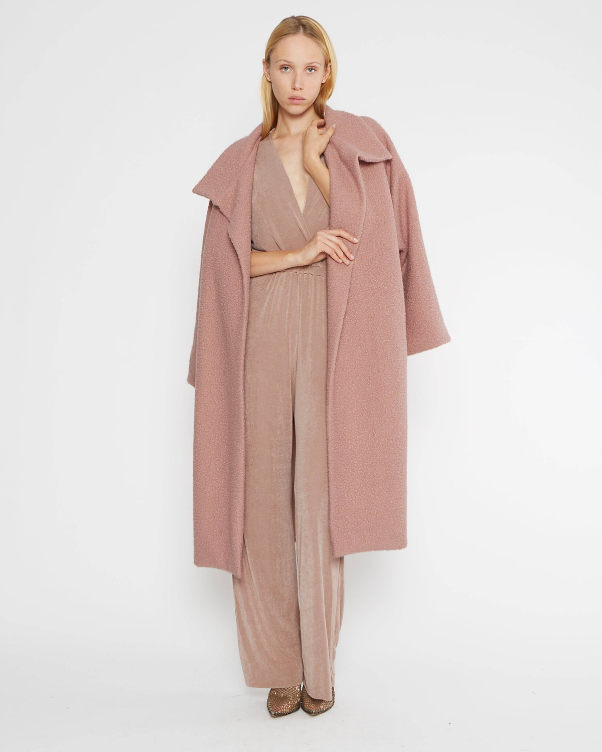 Blush Boucle Overcoat