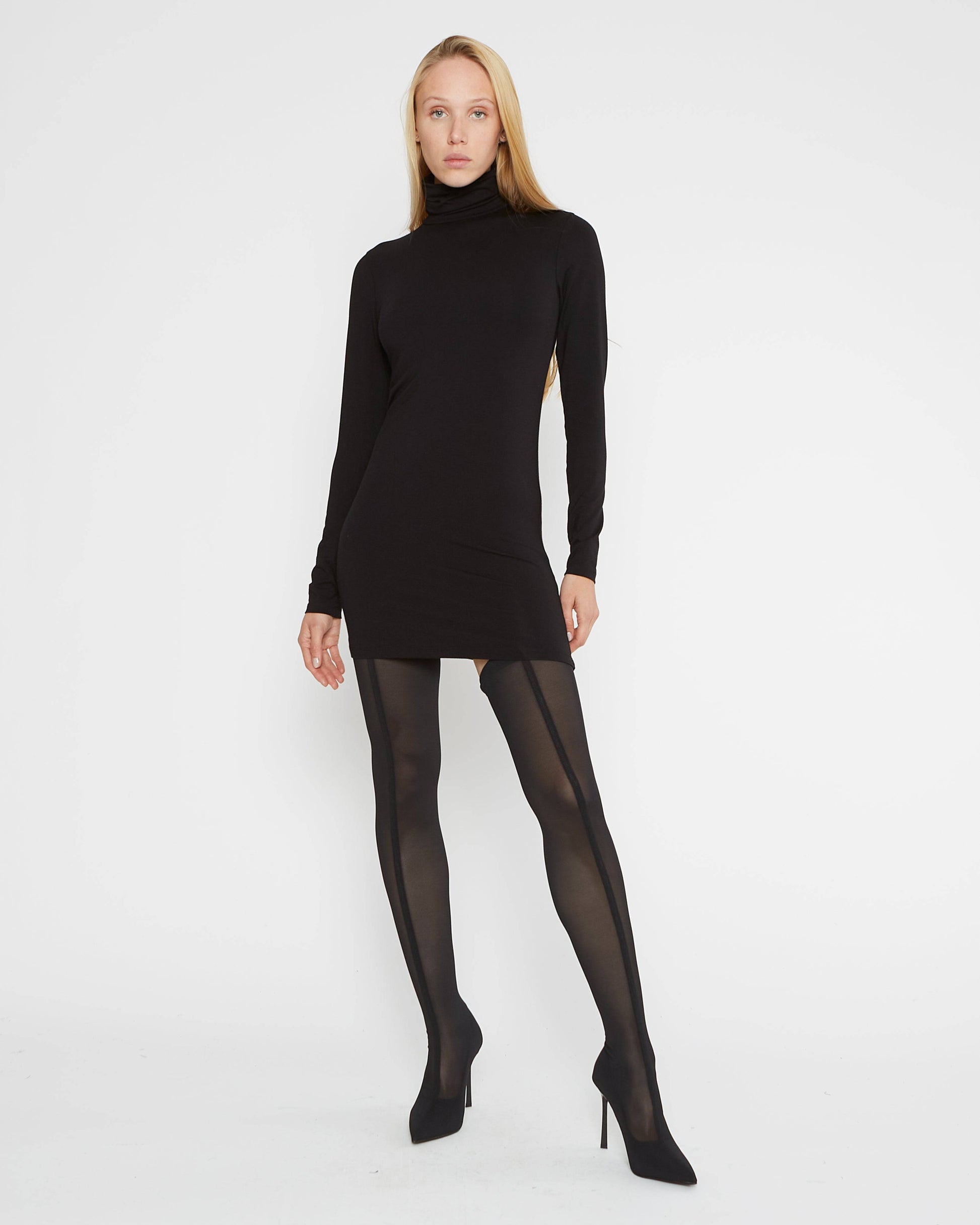 Black Mini Turtleneck Dress | Ripley Rader Black Mini Turtleneck Dress | Ripley Rader