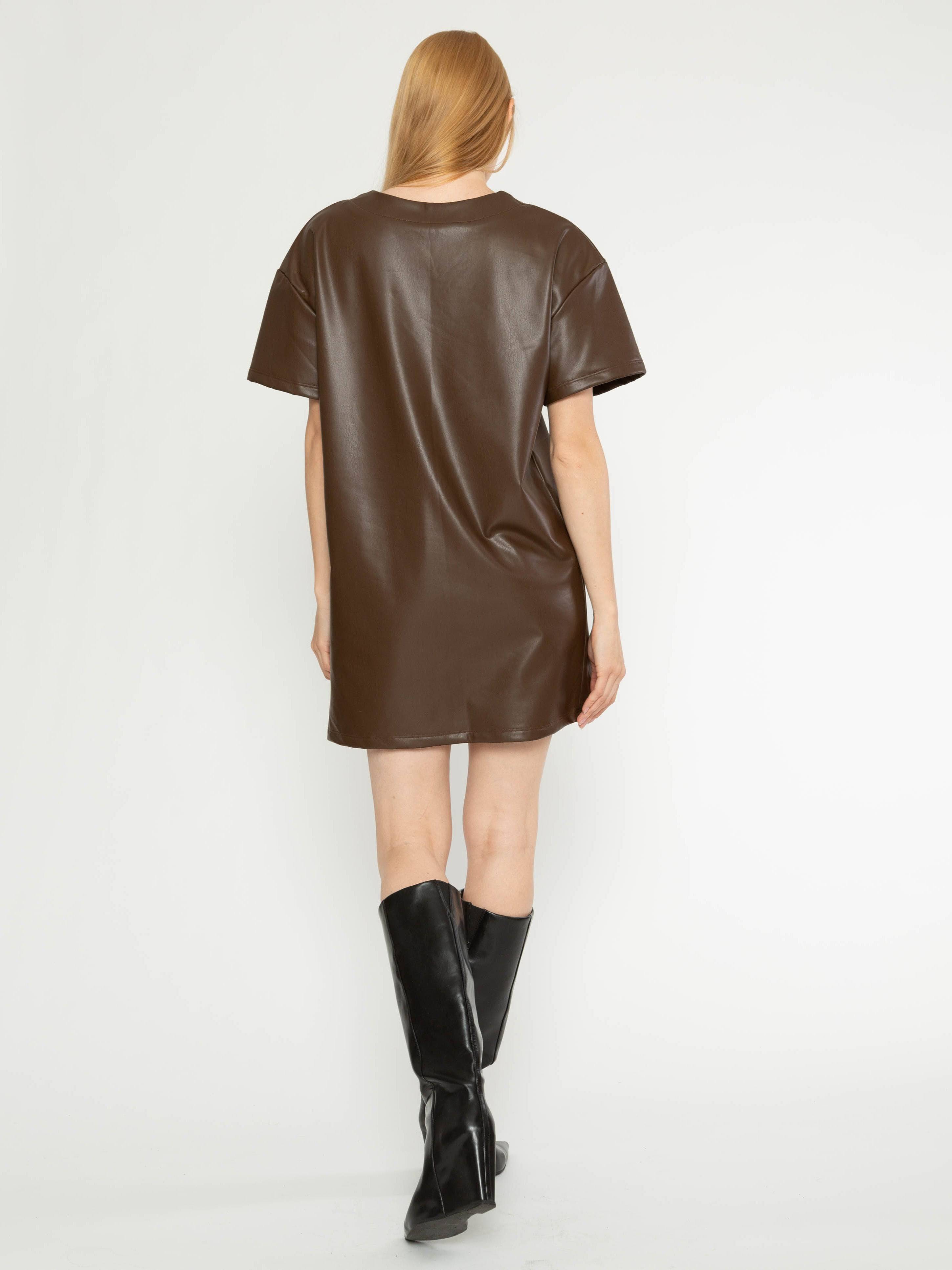 Chocolate Vegan Leather Dress Ripley Rader