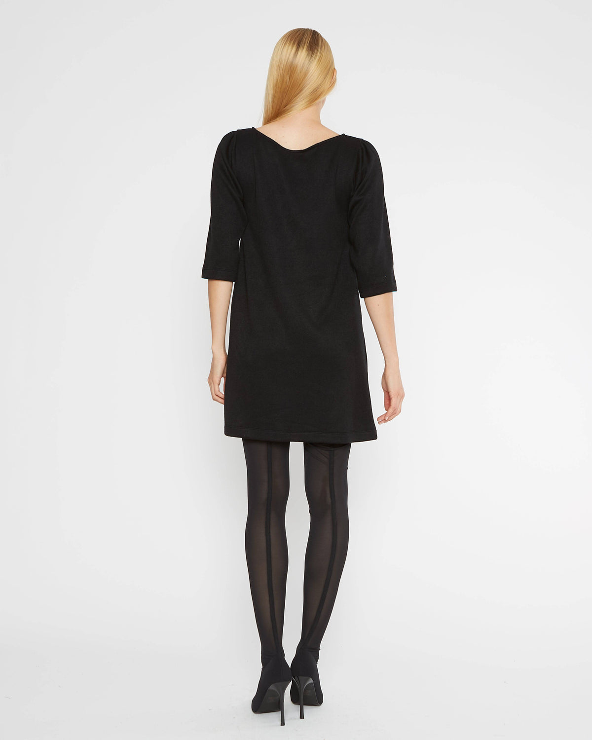 Black Sweater Knit A-Line Dress