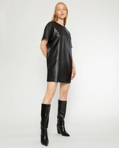 Black Vegan Leather Dress