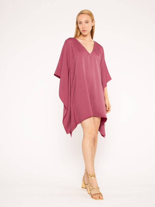 Mulberry Satin Crepe Short Caftan