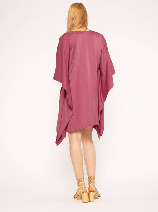 Mulberry Satin Crepe Short Caftan