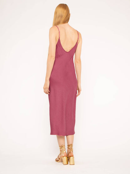 Mulberry Satin Crepe Slip Dress