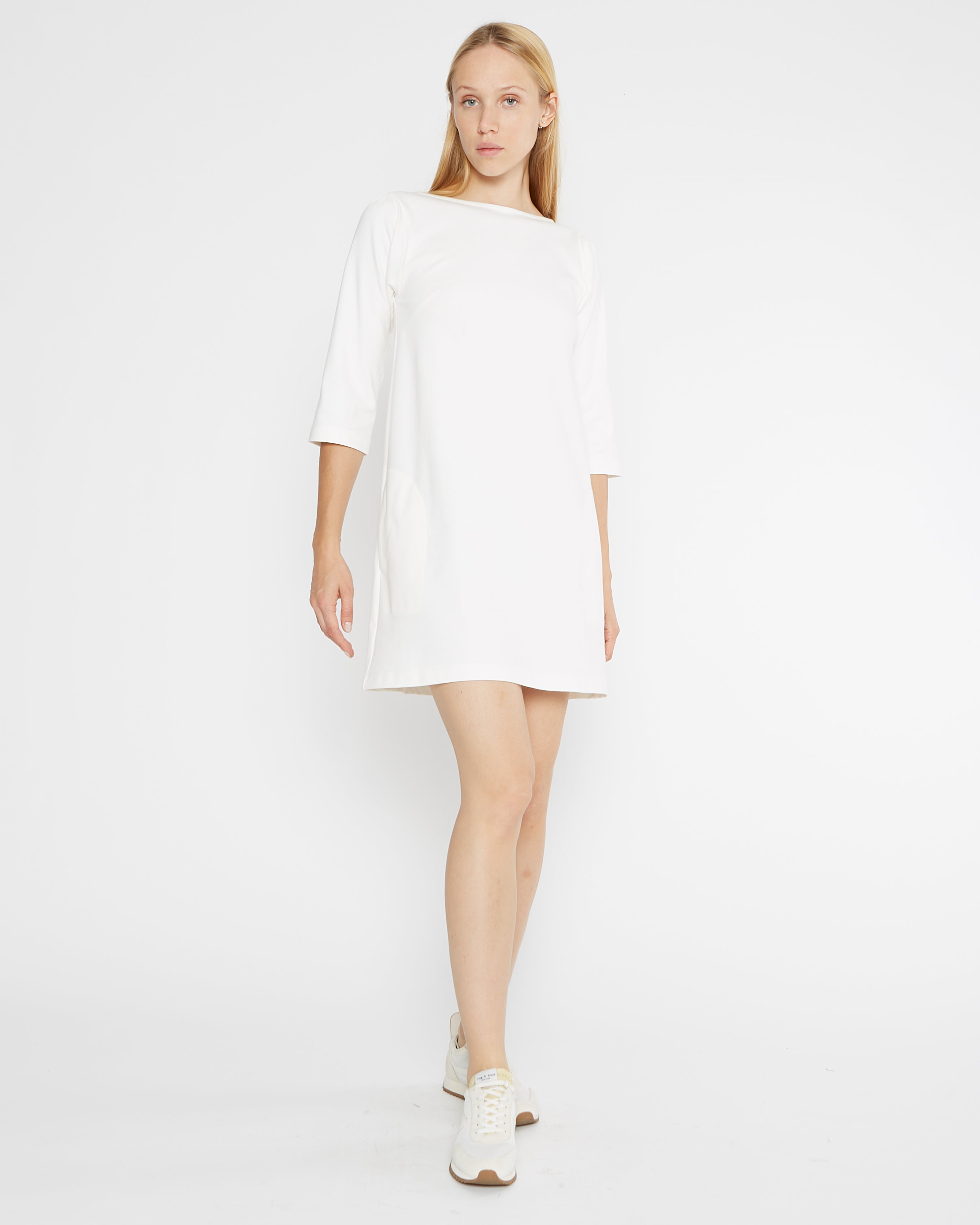 Off-White Ponte Knit A-Line Dress Ripley Rader
