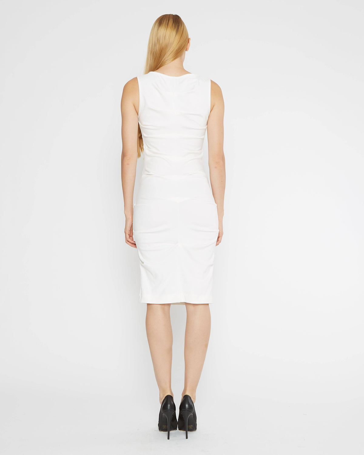 Off-White Ponte Knit Ruched Dress