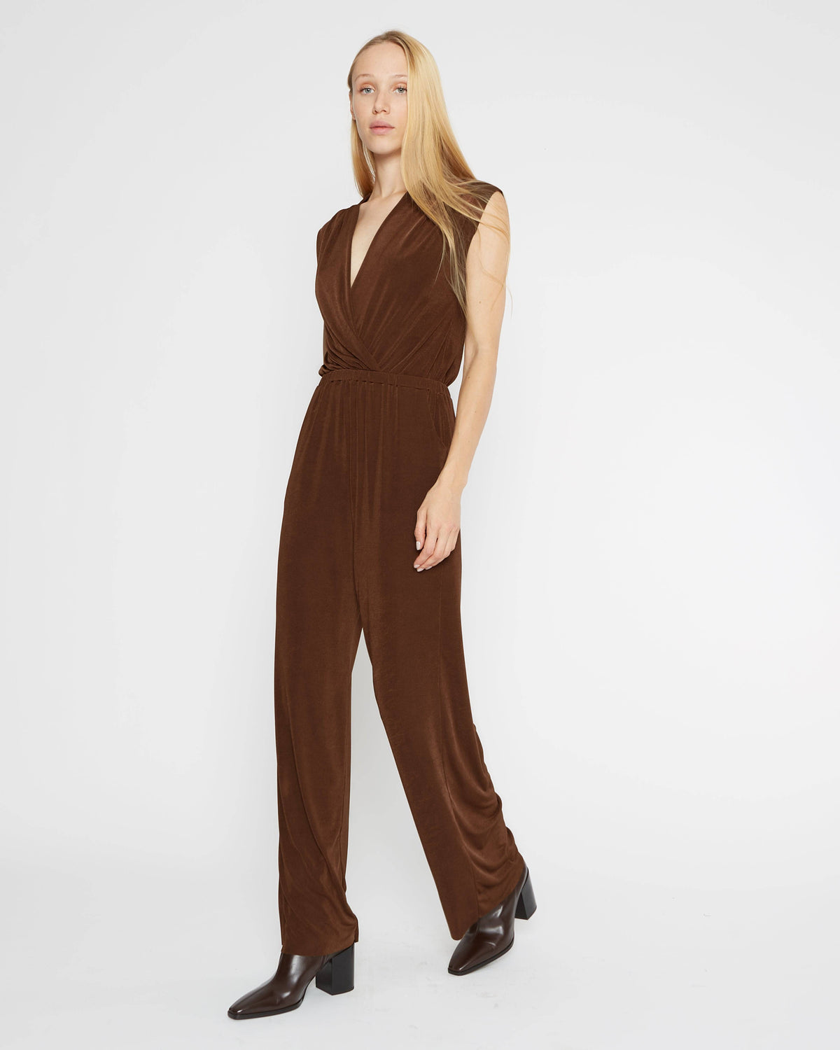 Brown Slinky Jumpsuit