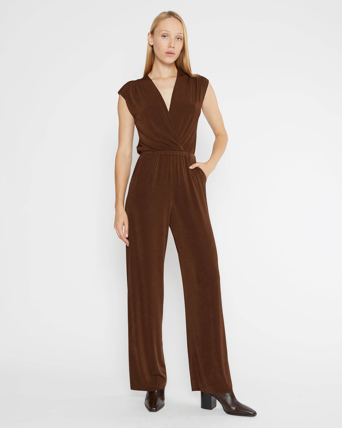 Brown Slinky Jumpsuit