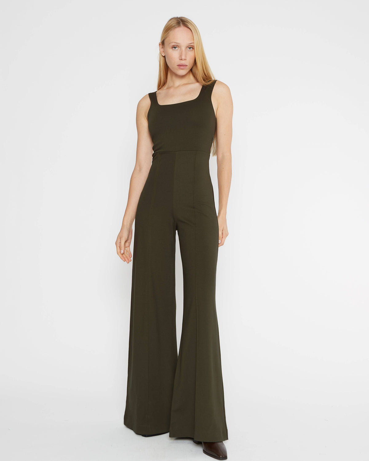 Olive Knit Tank Wide Leg Jumpsuit